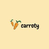 Carrot Illustration Logo Playful Style Logo vector