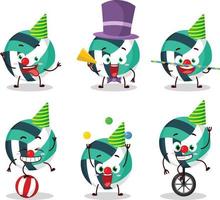 Cartoon character of volley ball with various circus shows vector