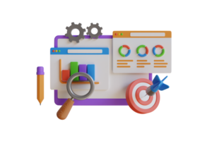 3d illustration av diagram och Graf med analys företag finansiell data. verktyg för data analys, statistisk eller finansiell analyser. 3d illustration png