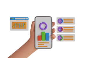 gegevens analytics ui dashboard ontwerp met grafiek. reeks van cirkel percentage diagrammen voor infographics. 3d geven tabel percentage proportie icoon. 3d illustratie png