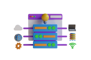 3D Illustration of internet network connection. WiFi network communication. Internet sharing 3d scene, gadgets network connection. 3D Rendering png