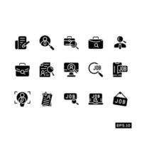 Find Job Silhouette Icon. Job Recruitment Icon set Vector Illustration Template For Web and Mobile