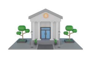 3D Illustration of Money Changer Building. Currency Exchange png