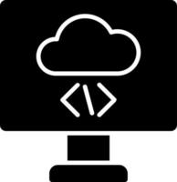 estilo de icono de codificación en la nube vector