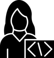 estilo de icono de mujer codificadora vector