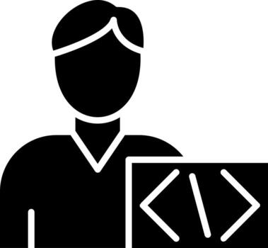 estilo de icono de codificador hombre vector