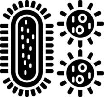 estilo de icono de bacterias y virus vector