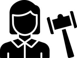 Auctioneer Female Icon Style vector