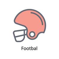 Football Vector Fill outline Icons. Simple stock illustration stock