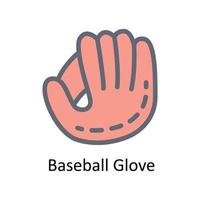 béisbol guante vector llenar contorno iconos sencillo valores ilustración valores