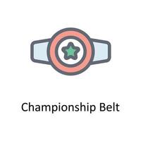 Championship Belt Vector Fill outline Icons. Simple stock illustration stock