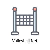 vóleibol red vector llenar contorno iconos sencillo valores ilustración valores
