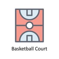 Basketball Court Vector Fill outline Icons. Simple stock illustration stock