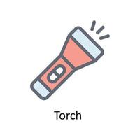 Torch  Vector Fill outline Icons. Simple stock illustration stock