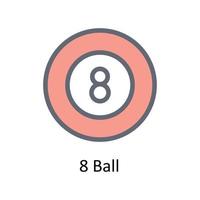 8 pelota vector llenar contorno iconos sencillo valores ilustración valores