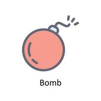 bomba vector llenar contorno iconos sencillo valores ilustración valores