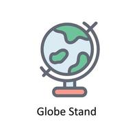 Globe Stand Vector Fill outline Icons. Simple stock illustration stock