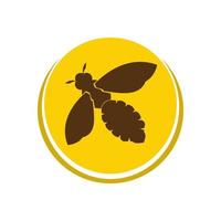 icono de diseño de ilustraciones de logotipo de abeja vector