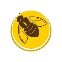 icono de diseño de ilustraciones de logotipo de abeja vector