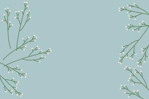 Background of twigs on the sides. A frame of stylized plants in a flat style. vector