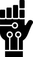 estilo de icono de mano de robot vector