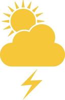 Sun, cloud, lightning icon - vector. Simple element illustration summer concept. Sun, cloud, lightning icon - vector. Summer concept vector illustration. on white background