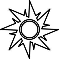 Sun, summer outline vector icon. Line summer and sun vector icon