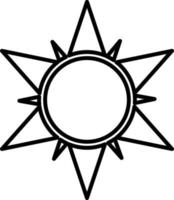 Sun, summer outline vector icon. Line summer and sun vector icon