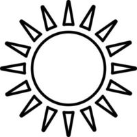 Sun, summer outline vector icon. Line summer and sun vector icon