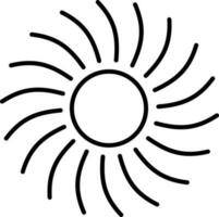 sol, verano contorno vector icono. línea verano y Dom vector icono