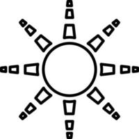 Sun, summer outline vector icon. Line summer and sun vector icon