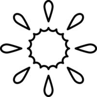 Sun, summer outline vector icon. Line summer and sun vector icon