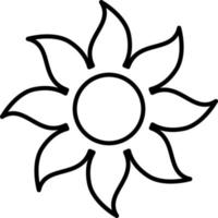 Sun, summer outline vector icon. Line summer and sun vector icon