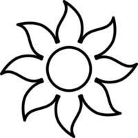 Sun, summer outline vector icon. Line summer and sun vector icon