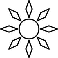 Sun, summer outline vector icon. Line summer and sun vector icon