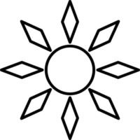 Sun, summer outline vector icon. Line summer and sun vector icon