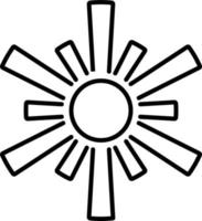 Sun, summer outline vector icon. Line summer and sun vector icon