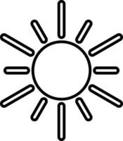 Sun, summer outline vector icon. Line summer and sun vector icon