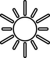 Sun, summer outline vector icon. Line summer and sun vector icon