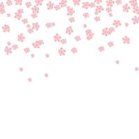 Spring Blooming Tree Branches. Nature illustration with blossom branch of pink sakura flowers. Vector template on vibrant gradient background.
