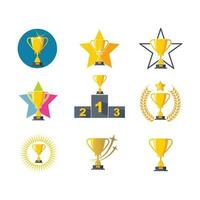 Trophy illustration vector logo icon of winner illustration