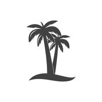 Palm tree icon of summer and travel logo vector illustration