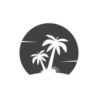 Palm tree icon of summer and travel logo vector illustration