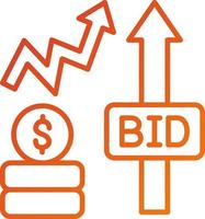 Bid Increment Icon Style vector