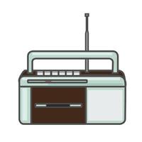 radio icon - retro radio isolate, radio illustration- Vector retro radio.