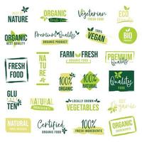 Organic food, natural product, healthy life and farm fresh for food and drink promotion. vector