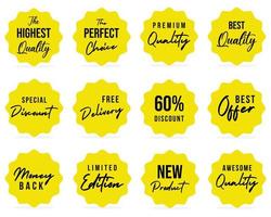 Set of Price tags. Promotional sale badge and retail paper stickers. vector