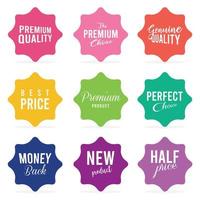 Set of Price tags. Promotional sale badge and retail paper stickers. vector