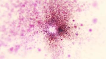 Seamlessly looping abstract particle motion background - flying through a tunnel of warm pink and purple light particles. video