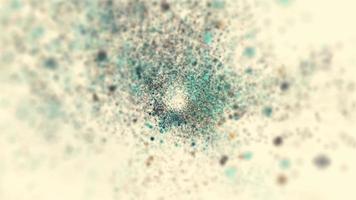 Abstract green blue dark particles motion background animation. Looping and full hd. video